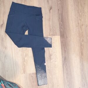 lululemon athletica Black Leggings with Silver Dot Accent